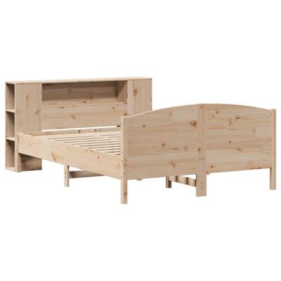 Bed met boekenkast zonder matras massief grenenhout 135x190 cm - thumbnail