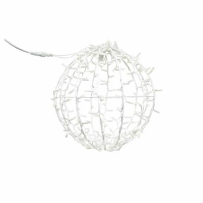 Kerstbal verlichting wit 35cm met 70 warm witte en 14 warm witte twinkel LED lampjes 3000K 571-009