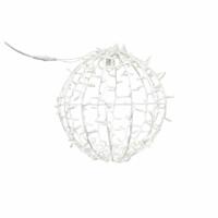 Kerstbal verlichting wit 35cm met 70 warm witte en 14 warm witte twinkel LED lampjes 3000K 571-009 - thumbnail