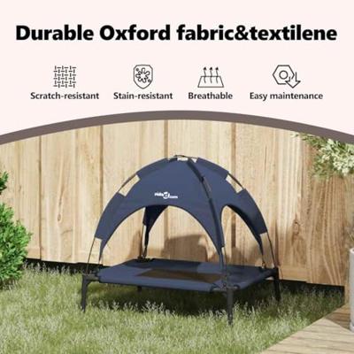 VidaXL Hondenbed marineblauw 62 x 48 x 61 cm staal