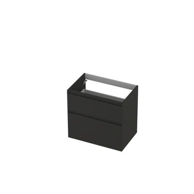 INK - Onderkast 2 Laden Greeploos Gelakt 45gr A-symmetrisch - 700x450x650 Mm - Mat Antraciet
