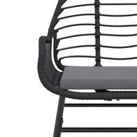 7-delige Tuinset met kussens poly rattan glas zwart - thumbnail