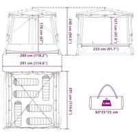 Tent met dak Anders met luchtopening Blauw en Zwart 291 x 291 cm - thumbnail