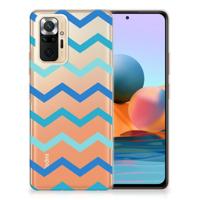 Xiaomi Redmi Note 10 Pro | TPU bumper | Zigzag Blauw - thumbnail