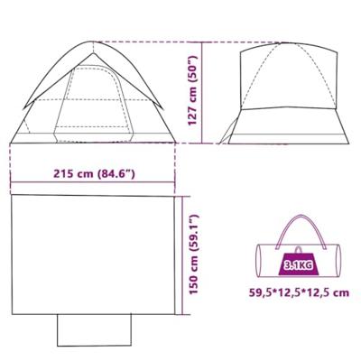 Koepeltent 2-persoons waterdicht oranje