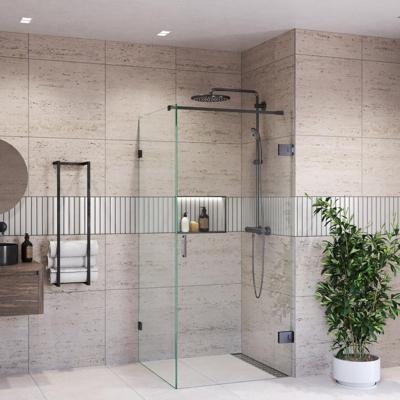 Douchecabine BWS Portos Profielloos Gunmetal Helder Glas 8 mm Nano Coating (Alle Maten)