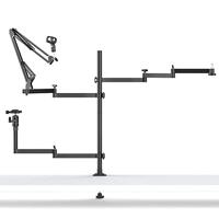 Ulanzi broadcast desktop stand met 3 armen voor microfoon, camera en videolamp - thumbnail
