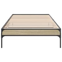 Bedframe bewerkt hout en metaal sonoma eikenkleurig 90x200 cm - thumbnail