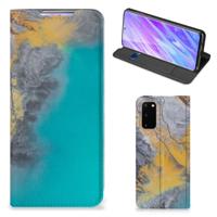 Samsung Galaxy S20 | Standcase | Marble Blue Gold - thumbnail