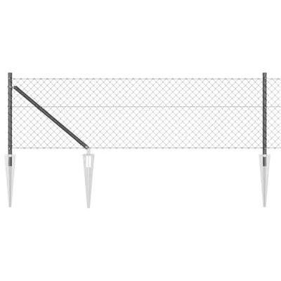 VidaXL Afrasteringspaal grijs 10 x 0,6 m (40 x 40 mm gaas)