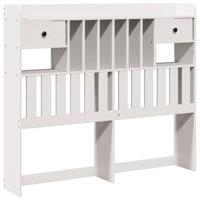 Hoofdbord met opbergruimte 135 cm massief grenenhout wit - thumbnail