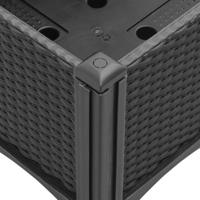 Plantenbak met latwerk 160x120x142 cm polypropeen zwart - thumbnail