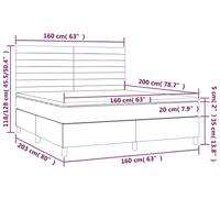 Boxspring met matras en LED fluweel donkergroen 160x200 cm - thumbnail