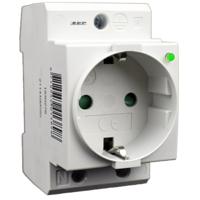 Din rail stopcontact 2p+PE SEP CWCD-1GI voor in de groepenkast met spanningsindicatie - thumbnail