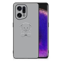 OPPO Find X5 Hoesje Grijs Baby Olifant - thumbnail