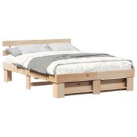 Bedframe met hoofdeinde Bruin 150 x 200 cm Grenenhout - thumbnail