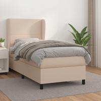 Boxspring met matras kunstleer cappuccinokleurig 90x200 cm - thumbnail