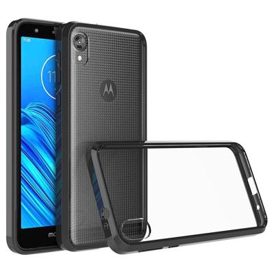Voor Motorola Moto E6 Krasbestendige TPU + Acryl Beschermhoes (Zwart)