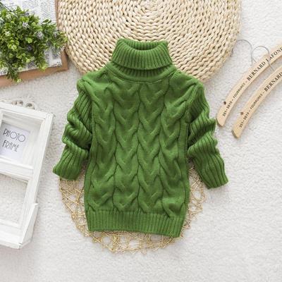 Groene winter Kinder dikke effen kleur Knit Bottoming coltrui Pullover trui hoogte: 22Size (130cm)