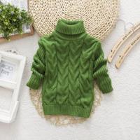 Groene winter Kinder dikke effen kleur Knit Bottoming coltrui Pullover trui hoogte: 22Size (130cm) - thumbnail