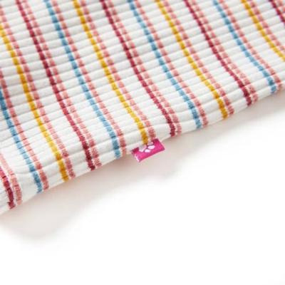 Kindershirt met lange mouwen lage col 92 gestreept ecru