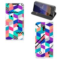 Nokia 2.2 Stand Case Blokken Kleurrijk - thumbnail