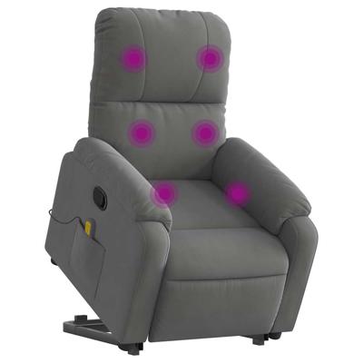 Sta-op-massagestoel verstelbaar microvezelstof donkergrijs - thumbnail