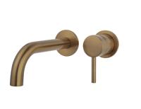 Afbouwdeel Eenhendel Wiesbaden Caral Wastafelkraan Met Coldstart Geborsteld Brons Koper - thumbnail