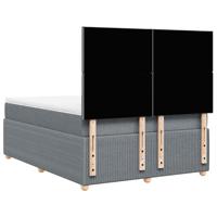 Boxspring met matras stof lichtgrijs 140x190 cm - thumbnail