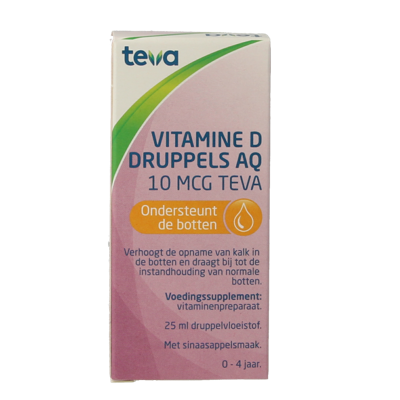 Teva Vitamine D AQ druppels 10 mcg 25 Milliliter