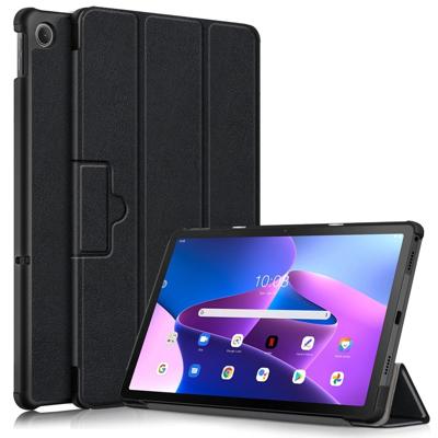Lunso - Lenovo Tab M10 Plus Gen 3 (3e generatie) - Tri-Fold Bookcase hoes - Zwart