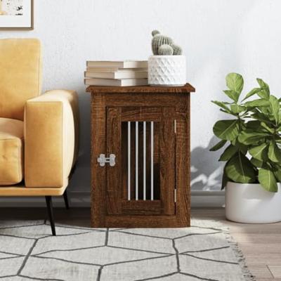 Hondenbench 45x62x59 cm bewerkt hout bruin eikenkleur
