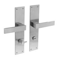 Deurkruk Amsterdam met schild 255x50x2mm WC78/8 rvs - thumbnail