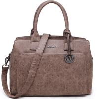 Chique handtas schoudertas PU ISABELLA Cognac - thumbnail