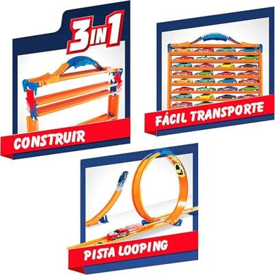 Parkeergarage met voertuigen Hot Wheels 30 x 27 x 6 cm Autotransporteur Voertuig