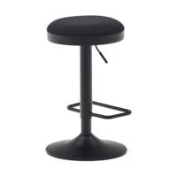 Kave Home Barkruk 'Zaib' Chenille, kleur Zwart - thumbnail