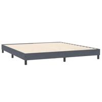 Boxspring zonder matras fluweel donkergrijs 200x220 cm - thumbnail