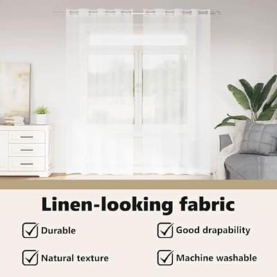 Voile Gordijn met gordijnen 2 pcs Wit 260 x 140 cm Polyester