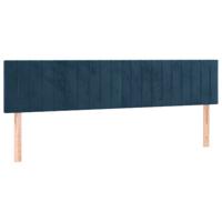 Hoofdborden 2 st 90x5x78/88 cm fluweel donkerblauw - thumbnail