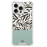 iPhone 15 Pro Max shockproof hoesje - Abstract mint palms - thumbnail