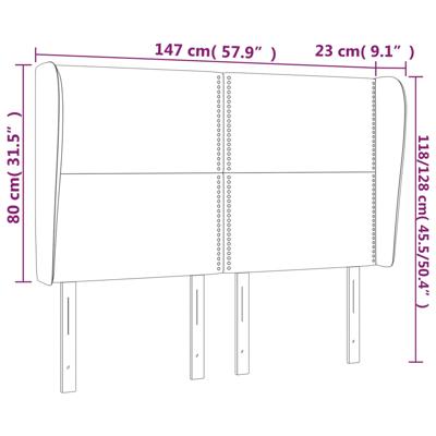 Hoofdbord met randen 147x23x78/88 cm kunstleer cappuccinokleur - thumbnail
