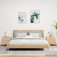 Nachtkastjes met LED's 2 st wandgemonteerd sonoma eikenkleurig - thumbnail