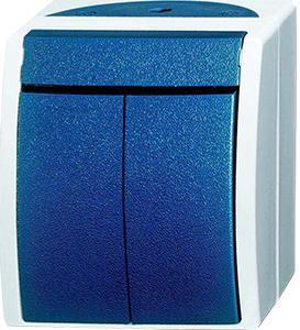 Busch-Jaeger 2601/5 W-53 Ocean (opbouw) Serieschakelaar spatwaterdicht Blauw, Groen