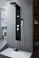 Douchekolom Rousseau Torquay Zwart ABS 126,6 x 20 cm Hydromassage - thumbnail