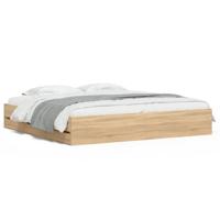 Bedframe met lades bewerkt hout sonoma eikenkleurig 200x200 cm - thumbnail