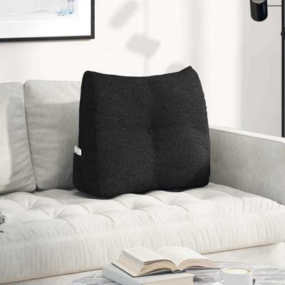 VidaXL Rugkussen zwart 60 x 24 x 50 cm stof