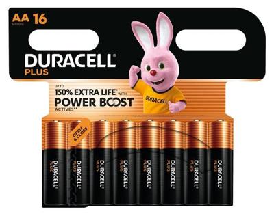 Batterij duracell plus powerboost 16x aa | 10 stuks