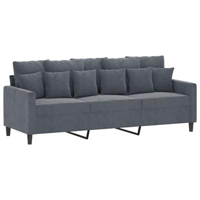 2-delige Loungeset met kussens fluweel donkergrijs