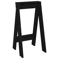 Krukken 2 st 40x40x75 cm massief grenenhout zwart - thumbnail