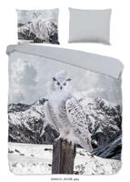 Good Morning Dekbedovertrek "sneeuwuil in de sneeuw" - Grijs - (240x200/220 cm) - Katoen - thumbnail
